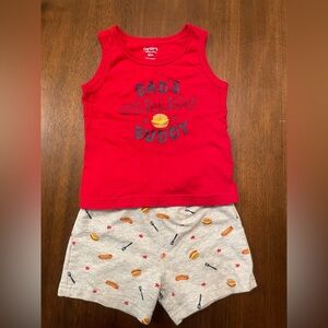Carter's Red 'Dad's Grilling Buddy' Kids Set